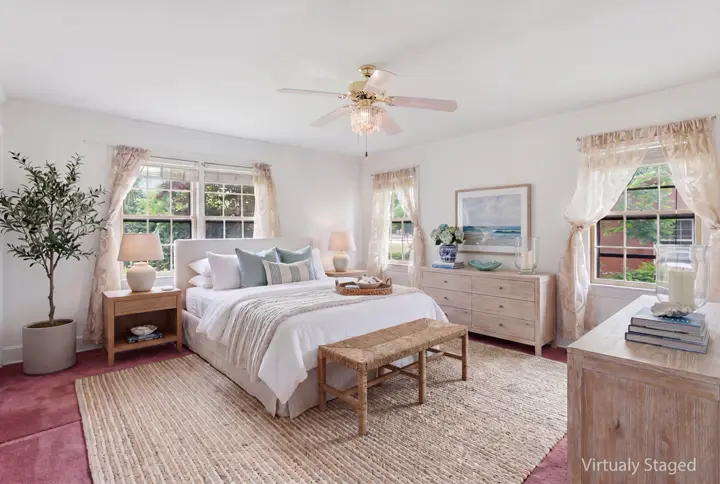 Virtually staged bedroom