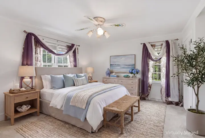 Virtually staged bedroom