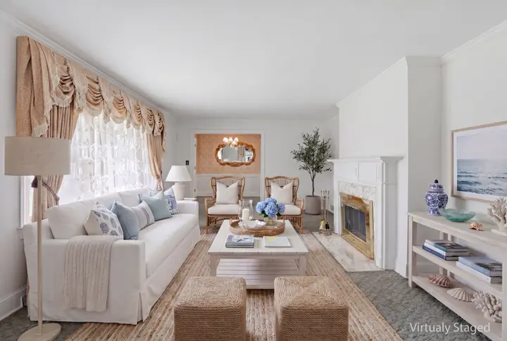Virtually staged living room